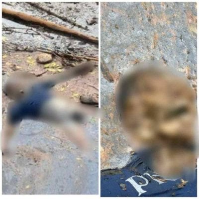 Keadaan mayat mangsa yang ditemui dalam keadaan mereput di Sungai Jambatan Kampung Lubuk, Changkat Keruing dekat Pantai Remis pada 29 Januari lalu.