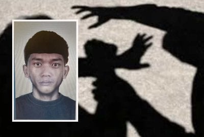 Lakaran fotofit suspek yang diburu pihak polis dalam kejadian cubaan samun di sebuah stesen minyak di TTDI Ahad lalu.