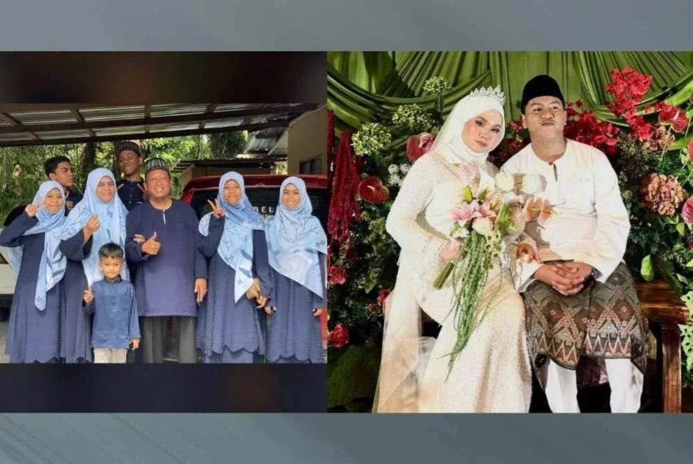 Abdur Rahman berkongsi gambar perkahwinannya dengan foto kenangan bersama Allahyarham keluarganya sebelum meminta bantuan pengguna media sosial untuk menyuntingnya.