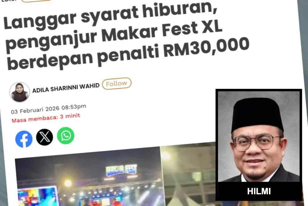Laporan Sinar Harian pada Selasa berhubung tindakan yang dikenakan ke atas penganjur Makar Fest XL.