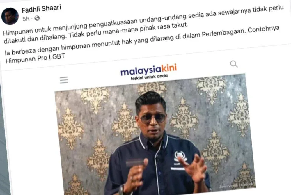 Tangkap layar hantaran Ahmad Fadhli Shaari di Facebook pada Khamis.