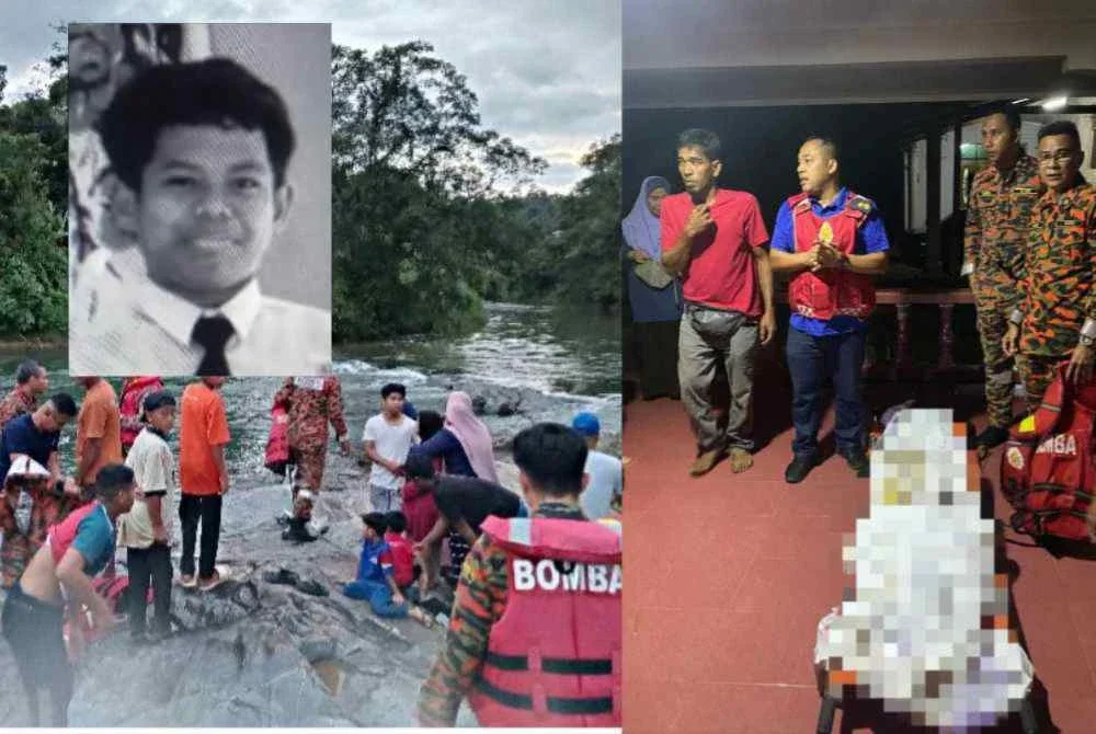 Seorang pelajar Tingkatan Dua ditemukan lemas selepas mandi bersama dua lagi rakannya di Sungai Kampung Rabbana, Kuala Long, pada Khamis. Foto:JBPM