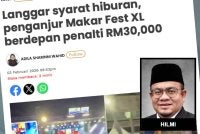 Laporan Sinar Harian pada Selasa berhubung tindakan yang dikenakan ke atas penganjur Makar Fest XL.