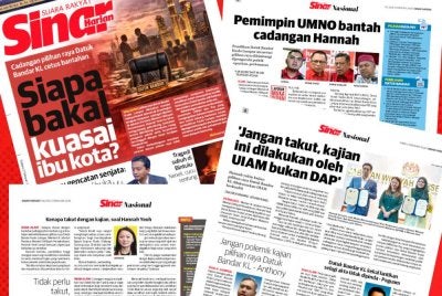 Laporan Sinar Harian mengenai pilihan raya Datuk Bandar KL.
