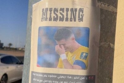 Poster yang didakwa dilekatkan di sekitar bandar Riyadh.