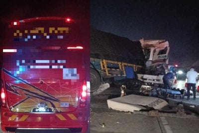 Kemalangan maut membabitkan tiga kenderaan di Kilometer 433 Lebuhraya PLUS arah selatan berhampiran Rawang awal pagi tadi dipercayai berpunca daripada sebuah bas ekspres melanggar bahagian belakang sebuah treler.