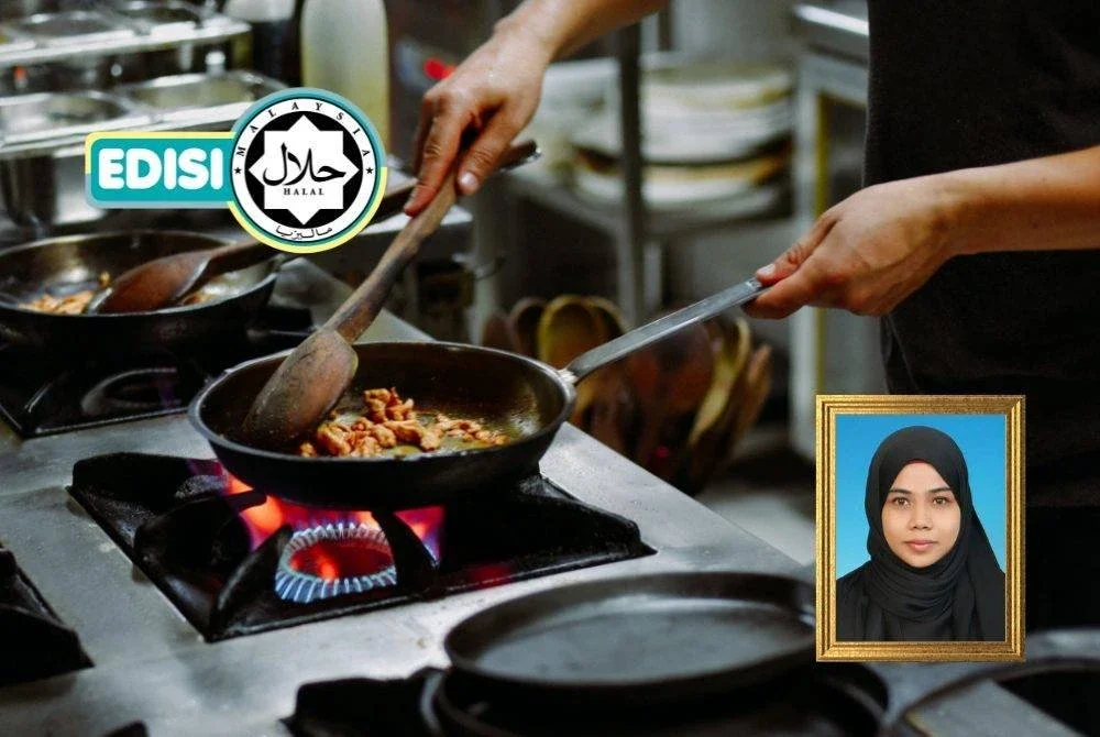 HALAL bukan setakat pada bahan mentah dan ramuan, bahkan melibatkan keseluruhan rantaian proses penyediaannya. Foto Canva/Gambar kecil: AIN NAJWA HIDAYAH