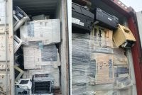 Barangan e-waste yang dirampas di Pelabuhan Klang Barat di sini pada Jumaat.