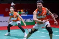 Arif - Roy King gagal mengatasi tekanan permainan kemas gandingan Jepun, Takuro Hoki-Yugo Kobayashi sebelum akur dengan kekalahan straight set 14-21, 12-21 - Gambar fail Bernama