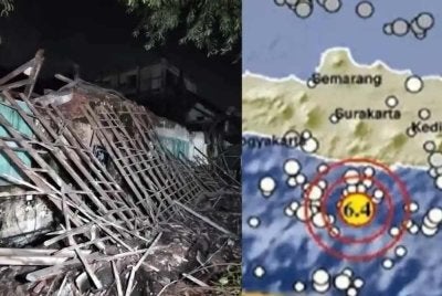 Beberapa bangunan di Pacitan, Blitar dan Bantul, Yogyakarta dilaporkan rosak akibat gempa bumi yang melanda Pacitan awal pagi Jumaat - Foto: Tribunnews.com