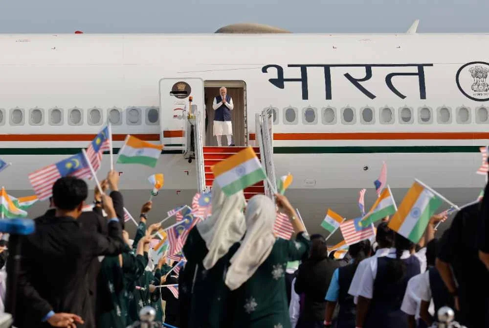 Modi tiba di Malaysia pada Sabtu untuk lawatan rasmi selama dua hari. Foto Bernama