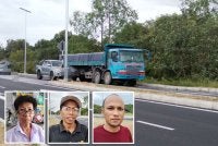 Lori yang menggunakan laluan Jalan Gelang Patah pada waktu puncak menyebabkan kesesakan meningkat. Gambar kecil dari kiri: Yen Chai, Shahrul Syafiq dan Hussin