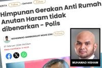Laporan Sinar Harian pada Sabtu berhubung larangan mengadakan Himpunan Gerakan Anti Rumah Anutan Haram yang dijadualkan berlangsung pada jam 8 malam pada Sabtu di Ibu kota. 