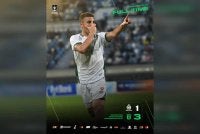 Muhammad Ramadhan Saifullah melengkapkan kemenangan bergaya The Cats apabila menyumbat gol ketiga pada minit ke-83. Foto Kuching City FC