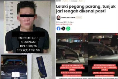 Lelaki yang tular dalam sebuah video memegang parang serta menunjukkan isyarat jari tengah kepada pengguna jalan raya di bandar raya ini berjaya ditangkap polis pada Khamis.