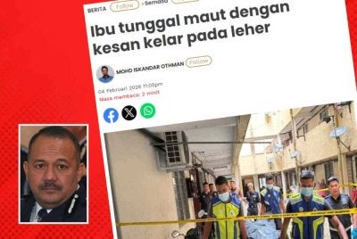 Polis tidak menolak kemungkinan kes bunuh itu melibatkan percintaan dan cemburu. Gambar kecil: Azizee
