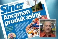 Laporan muka depan Sinar Harian Ahad. Gambar kecil:Ameer Ali