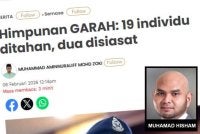Laporan Sinar Harian berhubung tahanan ke atas individu yang menyertai Himpunan GARAH di ibu kota pada Sabtu. 