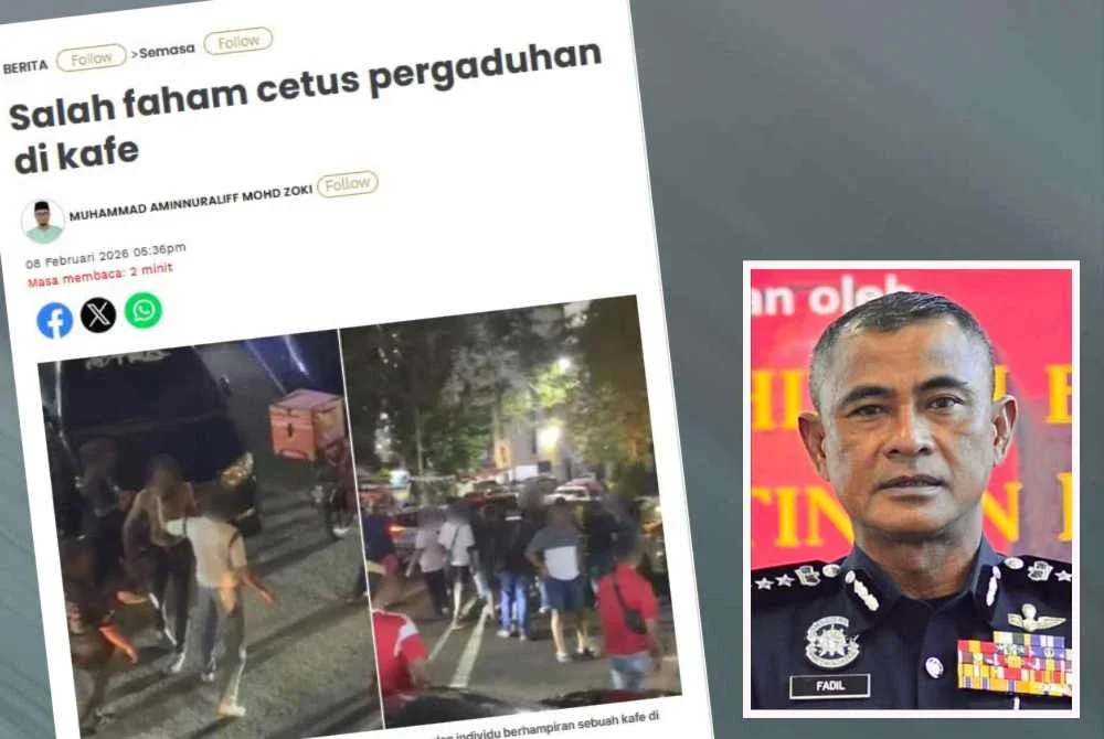 Laporan Sinar Harian berhubung salah faham cetus pergaduhan di kafe - Gambar kecil (Fadil)