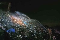 Pasukan bomba mengambil masa tidak sampai tiga jam untuk mengawal kebakaran yang berlaku di Tapak Pelupusan Sampah Pulau Burung pada Ahad.