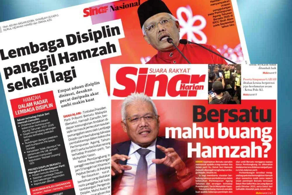Laporan Sinar Harian pada Isnin.