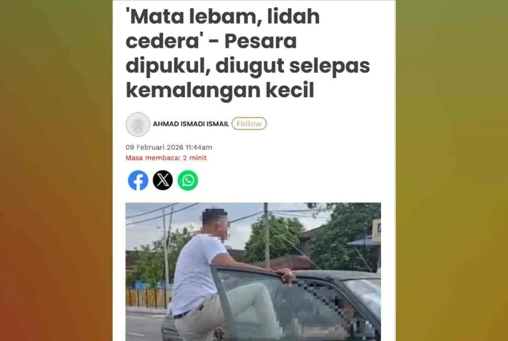 Laporan Sinar Harian pada Isnin berhubung kejadian kemalangan tersebut. 