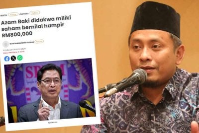 Laporan Sinar Harian berhubung Azam Baki didakwa miliki saham bernilai hampir RM800,000 - Gambar kanan (Ahmad Fadhli)