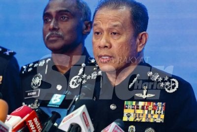 Mohd Khalid ketika sidang akhbar di Bukit Aman pada Selasa. Foto: Asril Aswandi Shukor