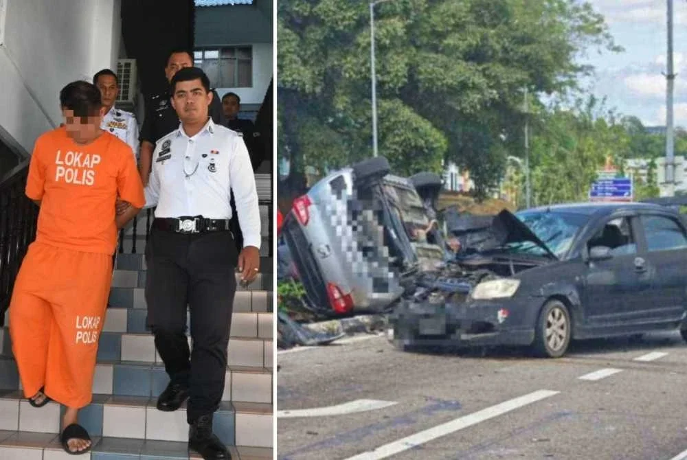 Pemandu Perodua Myvi yang merempuh lima kenderaan di persimpangan lampu isyarat Padang Jambu, Bukit Baru direman empat hari.
