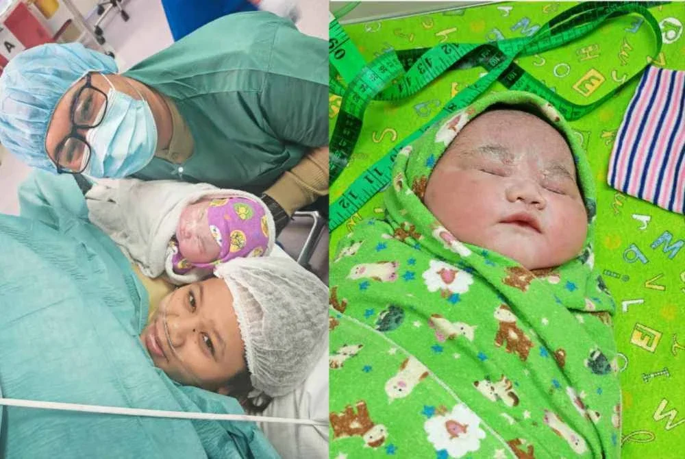 Bayi seberat hampir 5kg lahir di sebuah hospital swasta di Melaka pada Rabu.