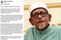 Surat terbuka oleh Abdul Hadi yang dimuat naik dalam akaun Facebook beliau.