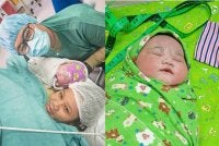 Bayi seberat hampir 5kg lahir di sebuah hospital swasta di Melaka pada Rabu.