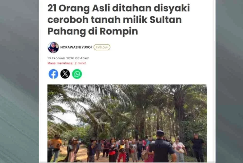 Laporan Sinar Harian pada 10 Februari lalu berhubung penahanan tersebut.