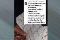 Kanak-kanak lelaki berusia 11 tahun yang meninggal dunia akibat keracunan methadone di Sungai Ramal Baru di sini pada Rabu, sempat menulis sepucuk surat penghargaan kepada rakan-rakannya.