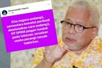 Hantaran ringkas Hussamuddin di Facebooknya pada Khamis.