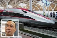 Prasetyo Hadi (gambar kecil) mengesahkan bahawa pembayaran hutang projek kereta api laju Jakarta-Bandung (Whoosh) akan menggunakan Anggaran Pendapatan dan Belanja Negara (APBN).