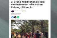Laporan Sinar Harian pada 10 Februari lalu berhubung penahanan tersebut.