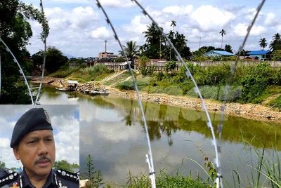 Polis Kelantan mengambil tindakan tegas dengan merampas perahu haram dari Thailand yang memasuki sempadan negara di Sungai Golok berkuat kuasa serta-merta. Gambar kecil: Mohd Yusoff