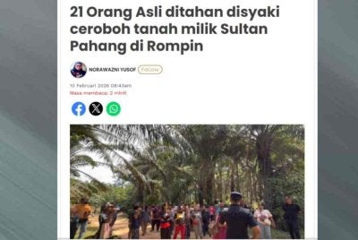 Laporan Sinar Harian pada 10 Februari lalu berhubung penahanan tersebut.