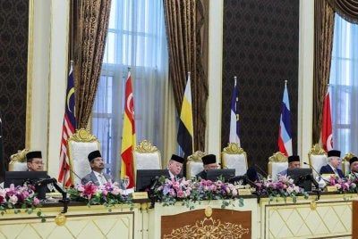 Yang di-Pertuan Agong, Sultan Ibrahim berkenan berangkat pada Mesyuarat Majlis Raja-Raja ke-271 di Istana Negara pada Khamis. Foto Bernama