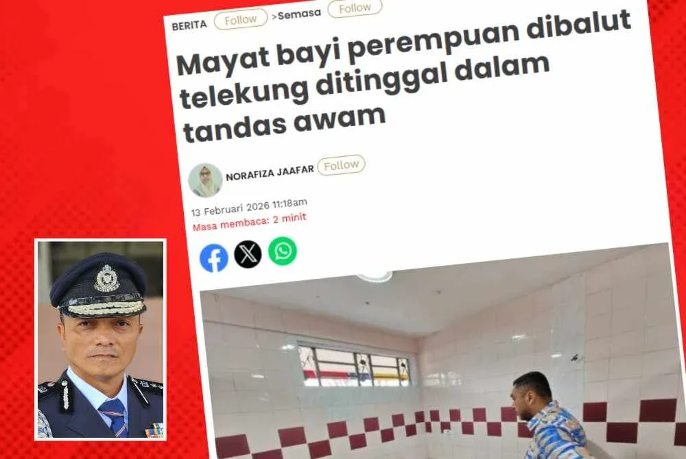 Sinar Harian melaporkan penemuan mayat bayi perempuan yang cukup sifat dan masih bertali pusat di tandas awam Taman Bandaraya Bukit Serindit pada Jumaat. Gambar kecil: Dzulkhairi 