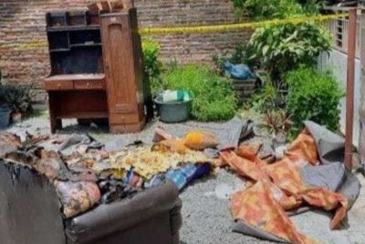 Kerugian kerosakkan dianggarkan mencecah 50 juta rupiah.- Agensi