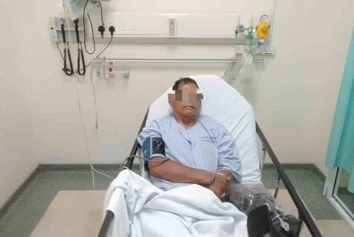 Suspek warga emas ditahan di HQEII Kota Kinabalu.