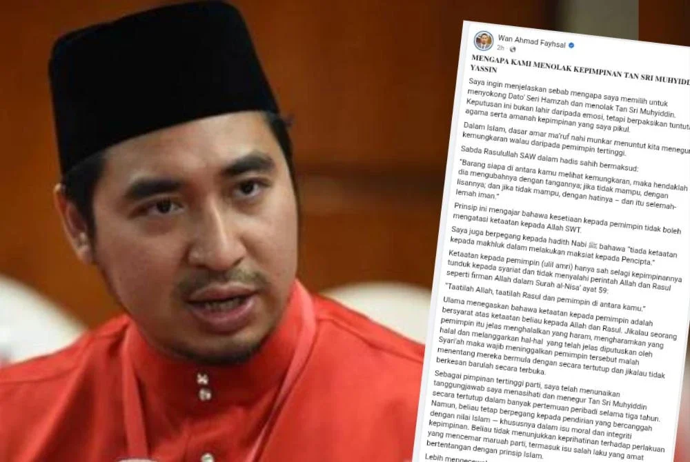 Wan Ahmad Fayhsal mengulas pemecatannya menerusi hantaran di Facebook pada Sabtu.
