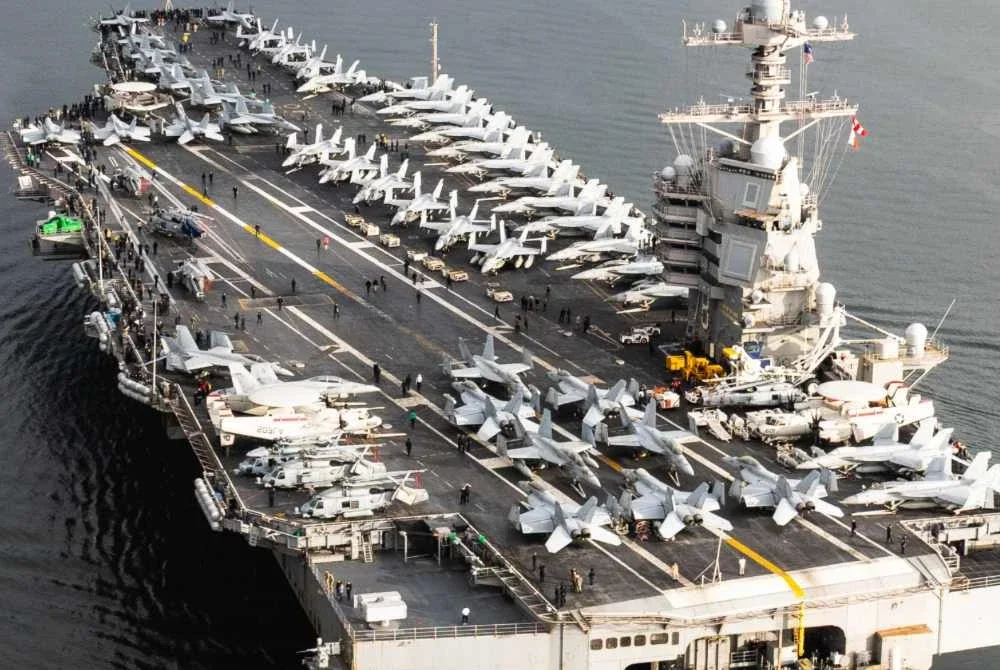 USS Gerald R Ford pernah terlibat dalam operasi di Venezuela pada bulan lalu. - Agensi