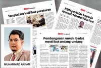 Laporan Sinar Harian mengenai isu rumah ibadat tanpa kelulusan.