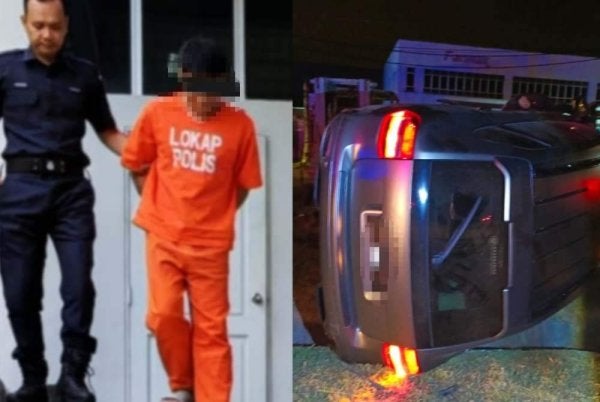 Pemandu Porche Cayenne diiringi anggota polis ketika dibawa ke mahkamah untuk mendapatkan perintah reman pada Sabtu.