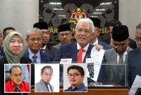 Hamzah (tengah) memberi penerangan pada sidang akhbar di Bangunan Parlimen pada Selasa. Gambar kecil: Fatt Full (kiri), Mohd Hamdan dan Fathul Huzir 