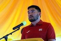 Tengku Amir Shah berucap pada Majlis Pelancaran dan Jualan Buku Gemilang: Sejarah Perjalanan Bola Sepak Selangor sempena Hari Legasi Merah Kuning di Kuala Lumpur hari ini. Foto Bernama 