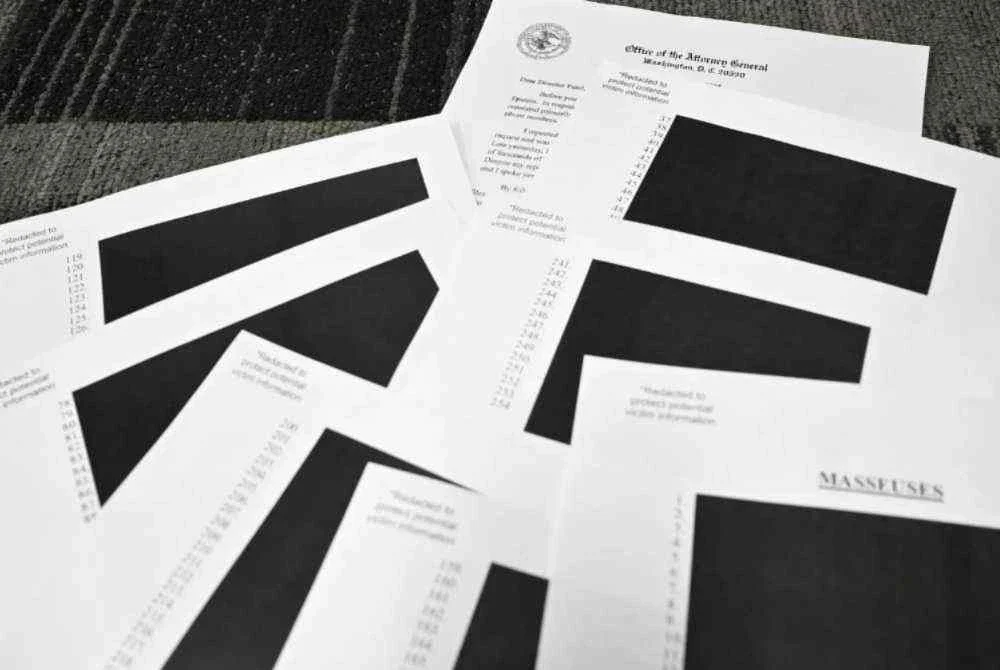 Antara fail Epstein yang didedahkan kepada orang awam baru-baru ini.